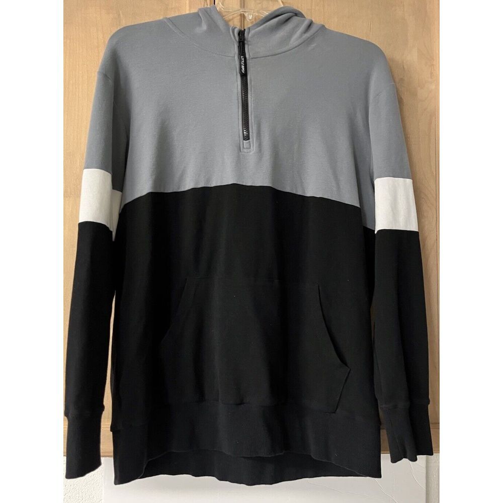 Little Bipsy 1/4 Zip LS Pullover‎ Hoodie Gray/White/Black XXL